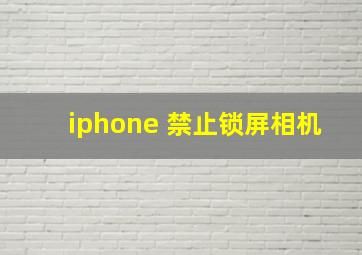 iphone 禁止锁屏相机